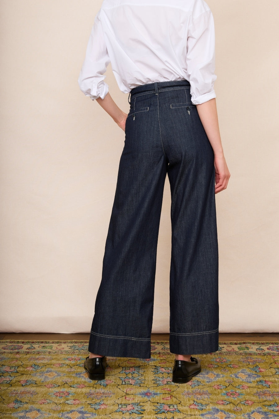 DB X Wyse Wide Leg Pleat Jean - Rinse Wash