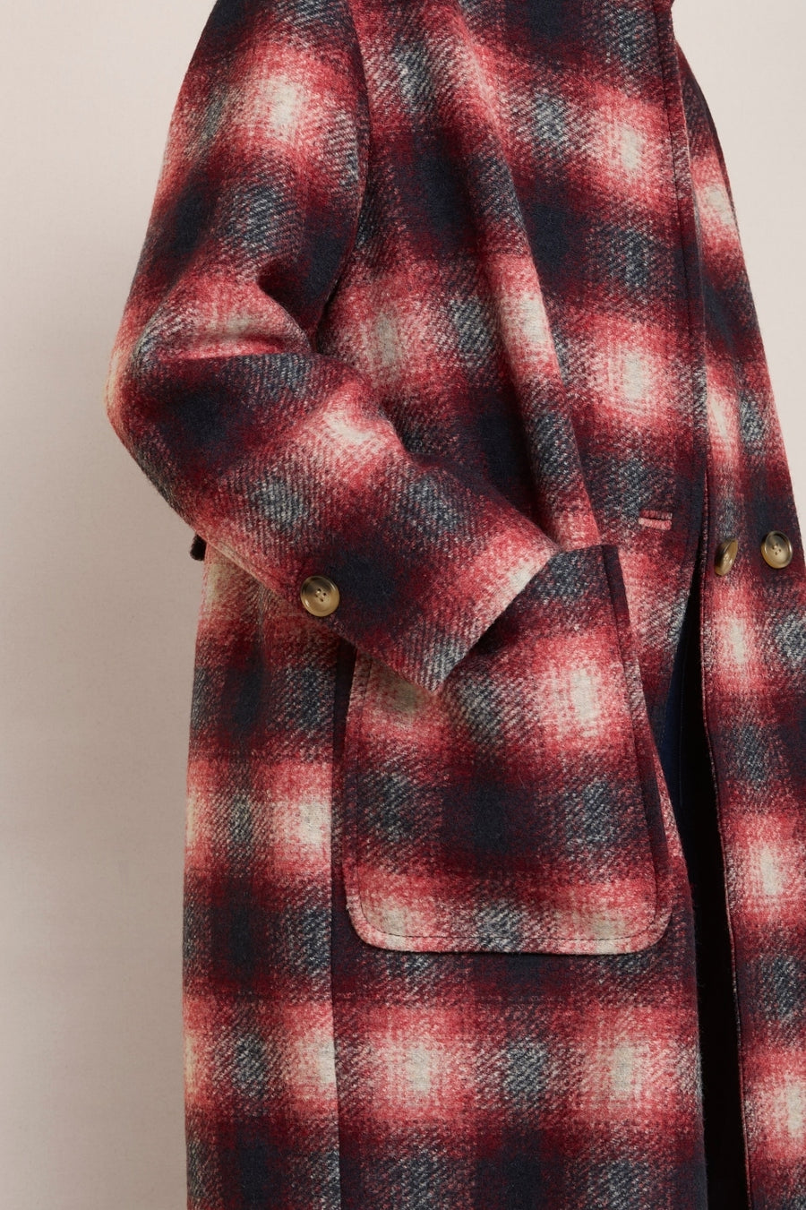 DB x Wyse Check Wool Coat - Multi