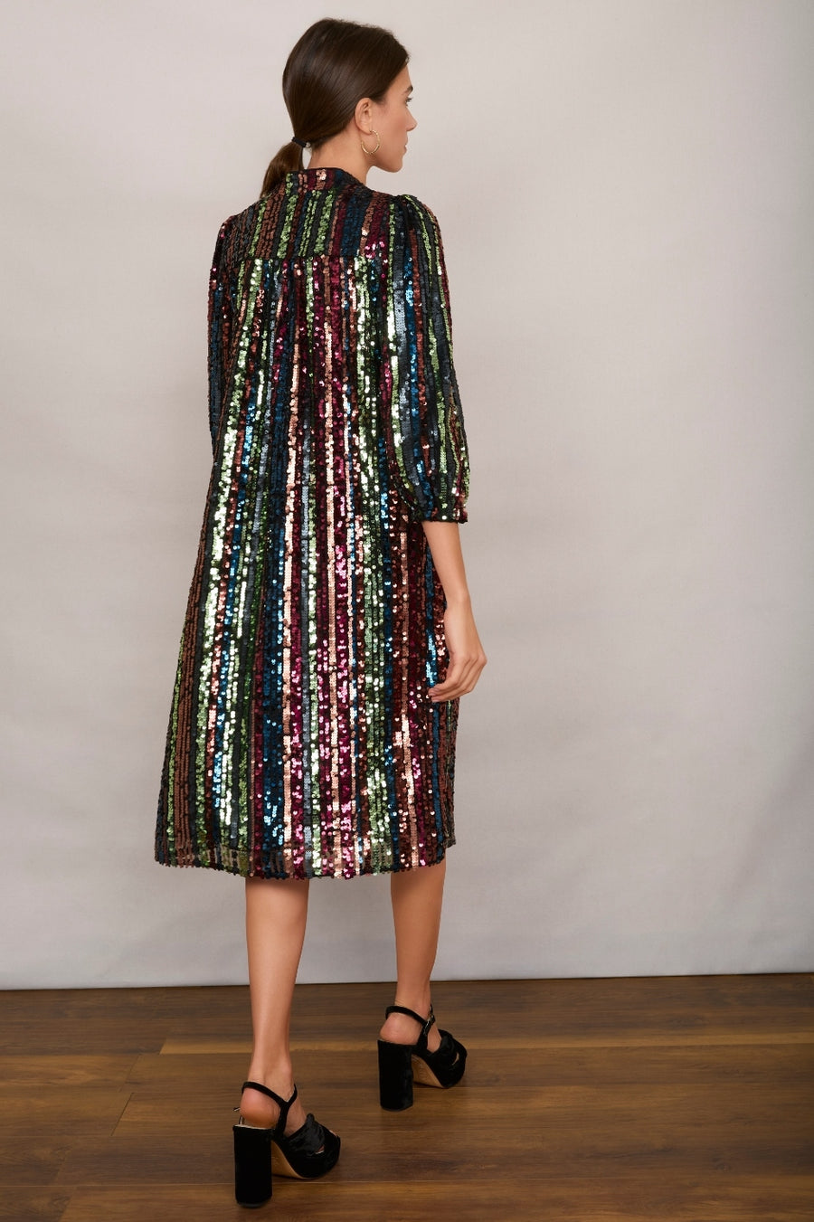 Darcy Sequin Dress - Stripe Multi