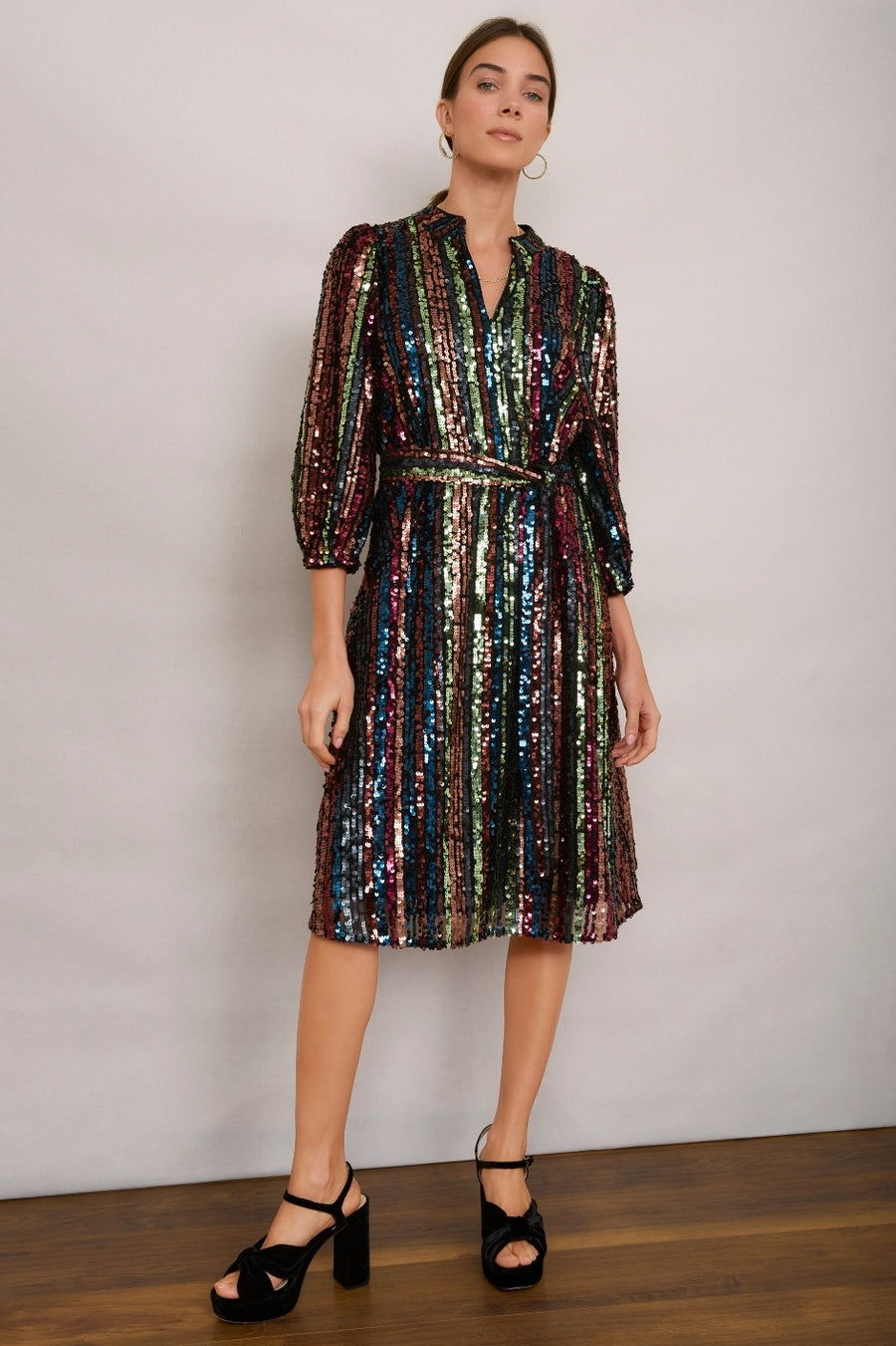 Darcy Sequin Dress - Stripe Multi