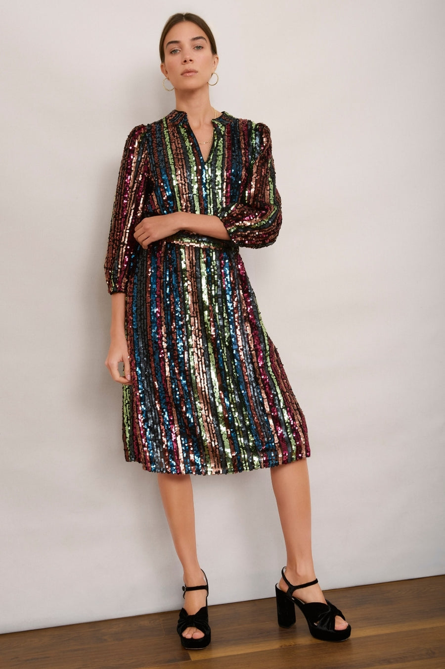 Darcy Sequin Dress - Stripe Multi