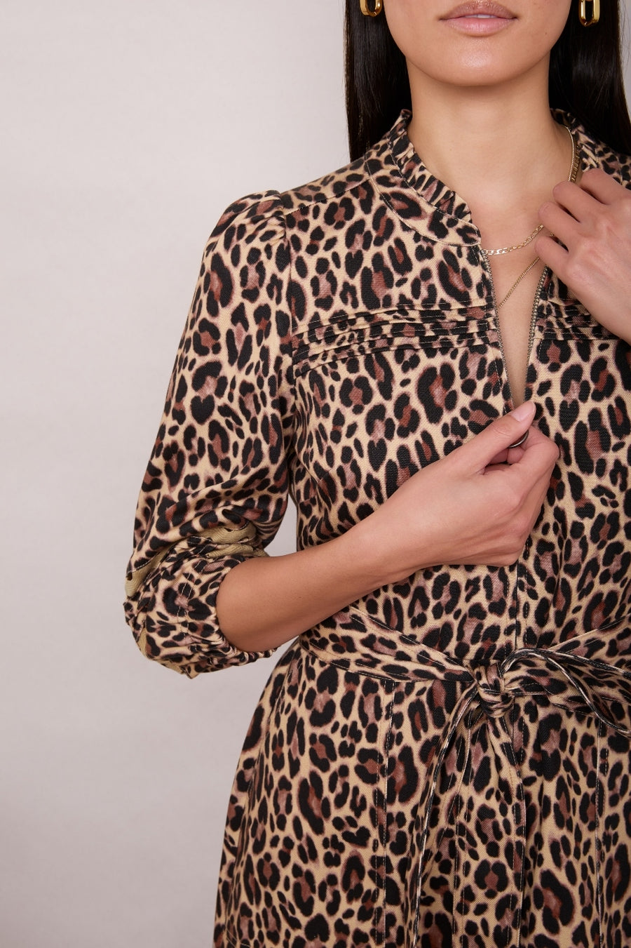 Dee Dee Denim Dress - Leopard