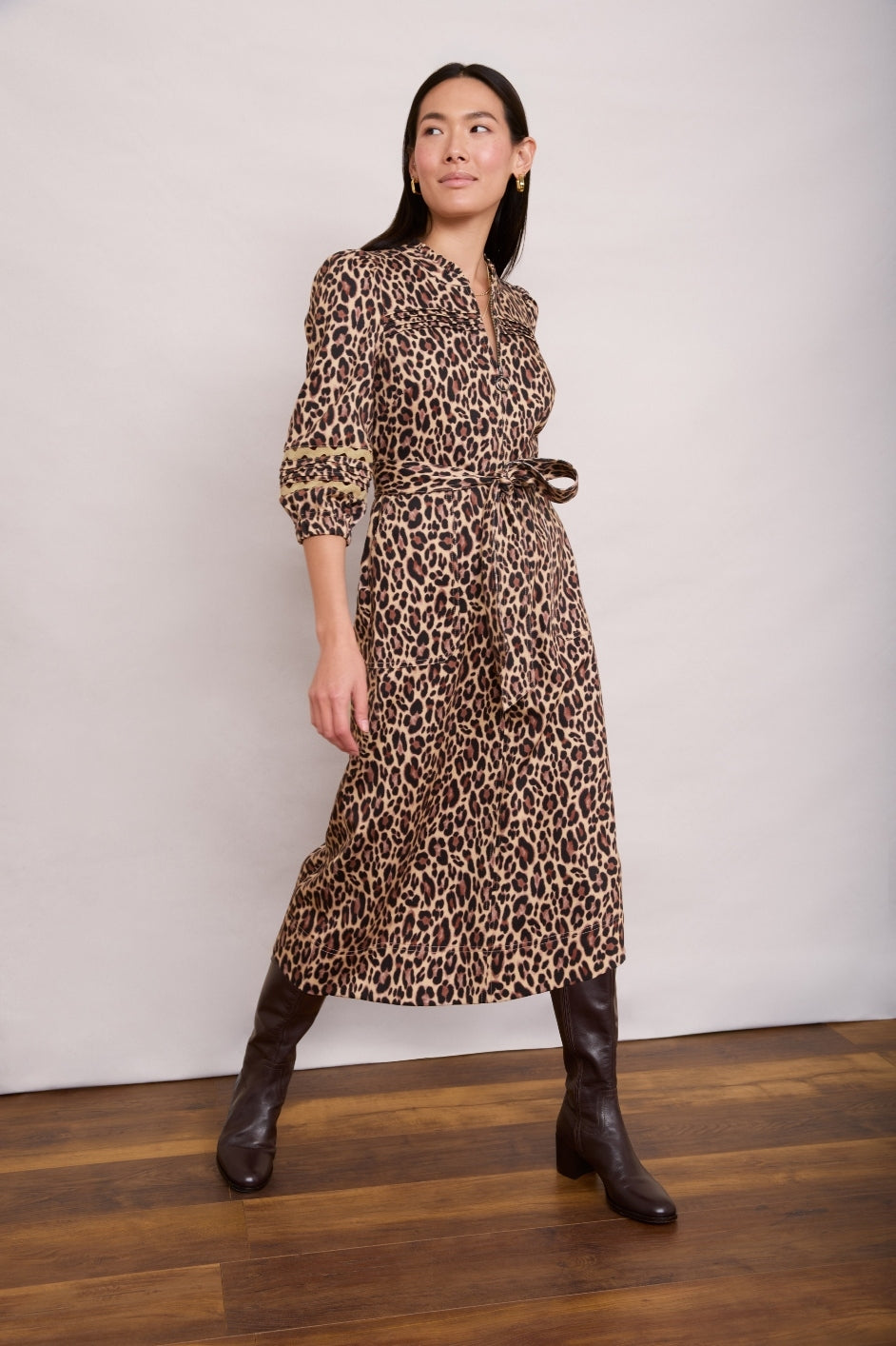 Dee Dee Denim Dress - Leopard