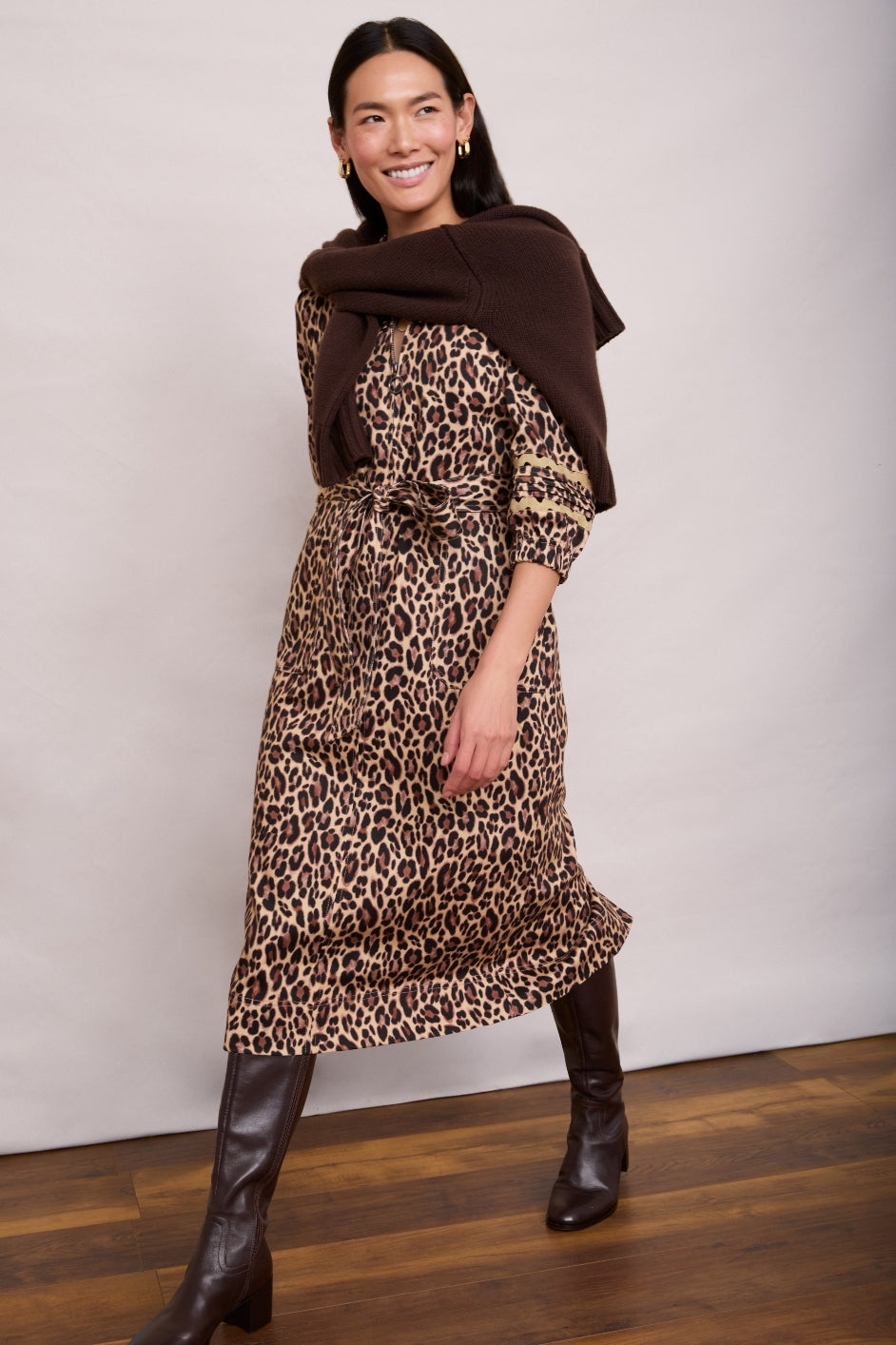 Dee Dee Denim Dress - Leopard