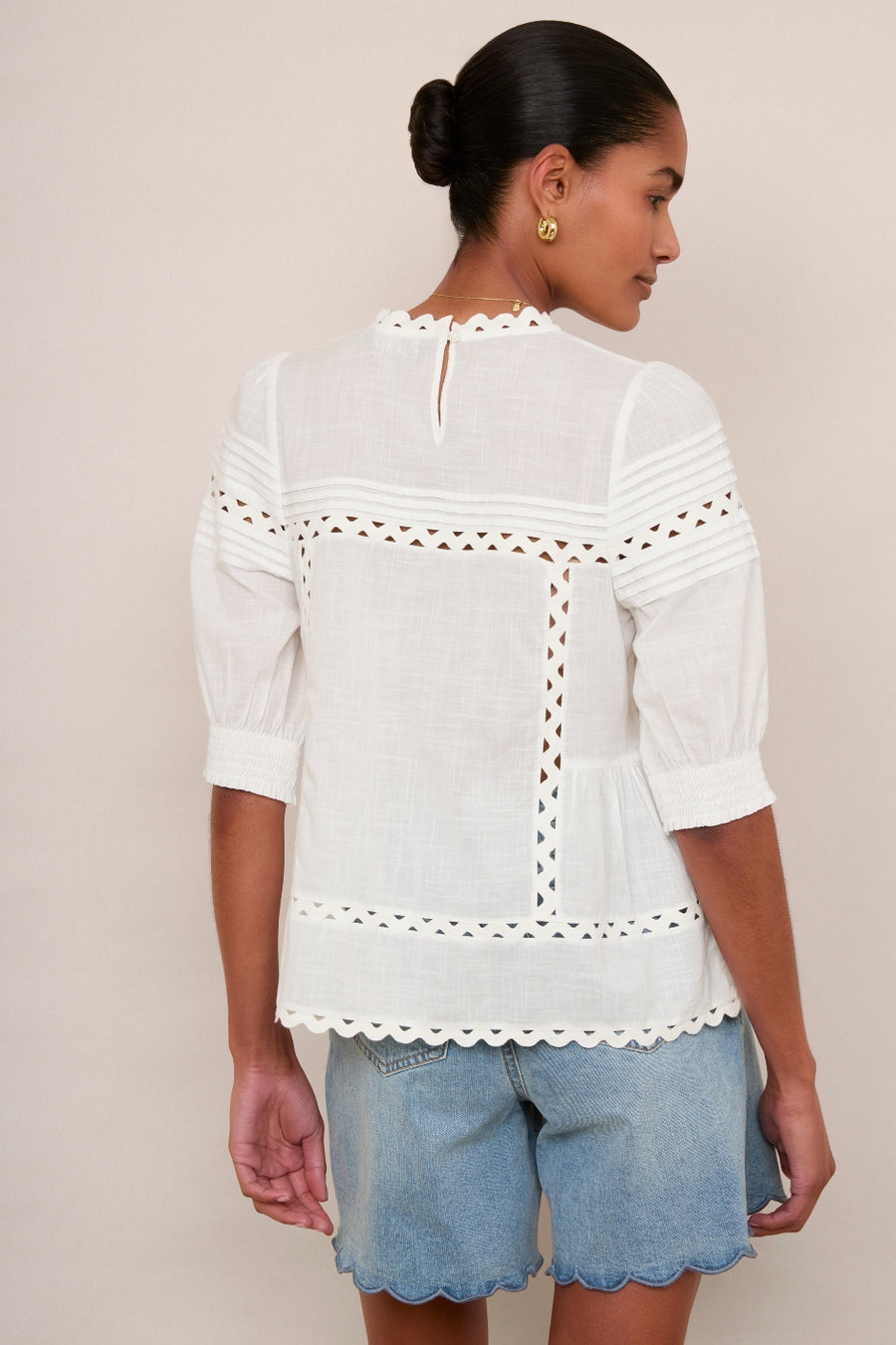 Deedee Ric Rac Top - White