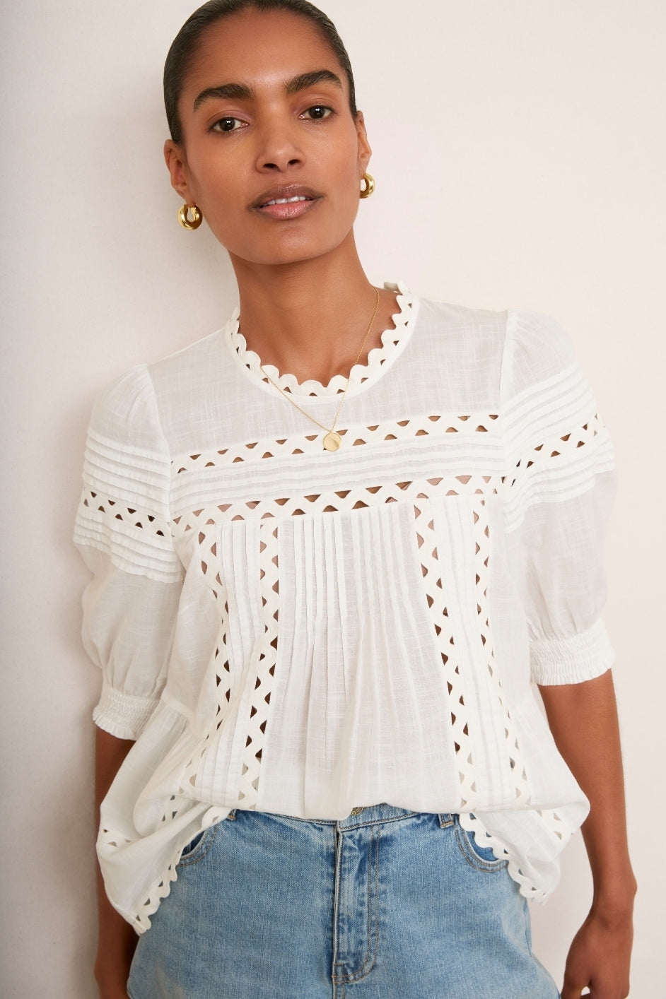 Deedee Ric Rac Top - White – WYSE London