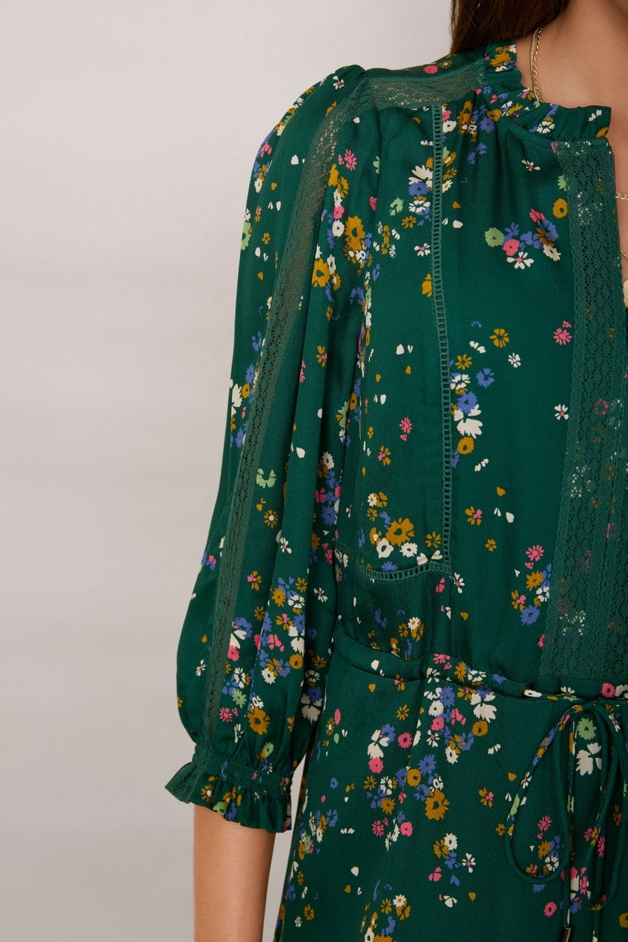 Della Dress - Green Floral