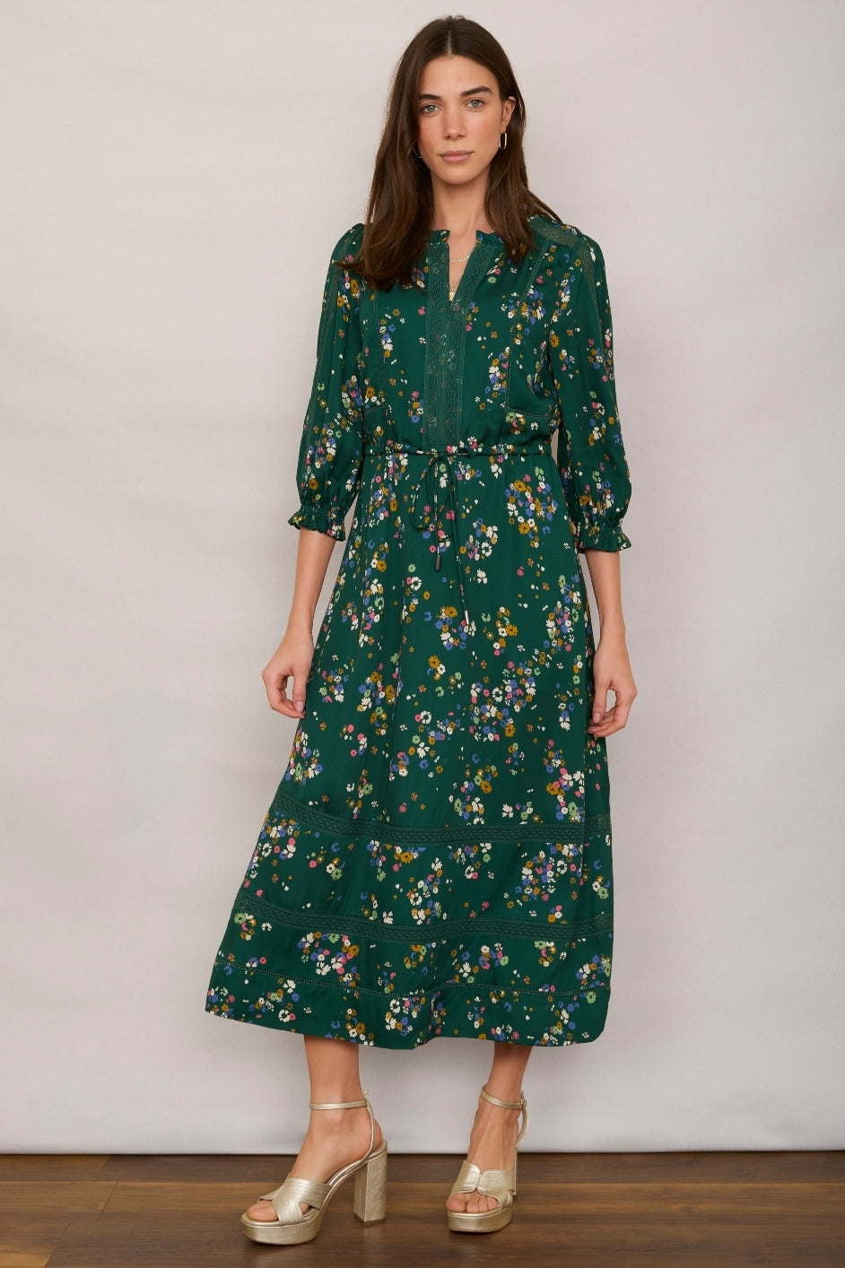 Della Dress - Green Floral