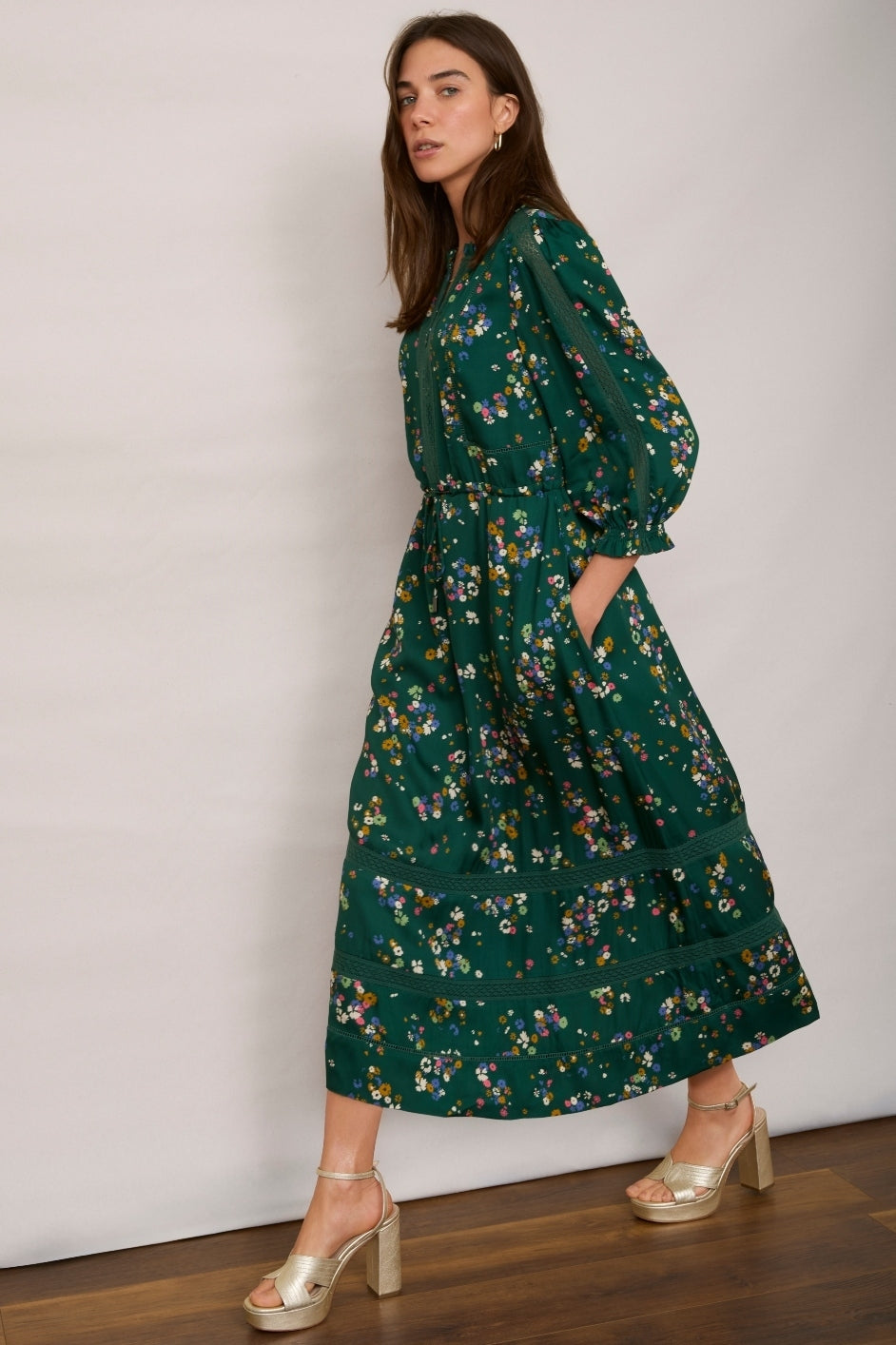 Della Dress - Green Floral