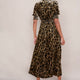 Desiree Silk Velvet Dress - Leopard