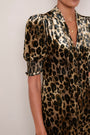 Desiree Silk Velvet Dress - Leopard