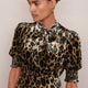 Desiree Silk Velvet Dress - Leopard