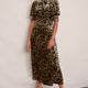 Desiree Silk Velvet Dress - Leopard