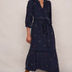 Emily Corduroy Dress - Midnight Embroidered