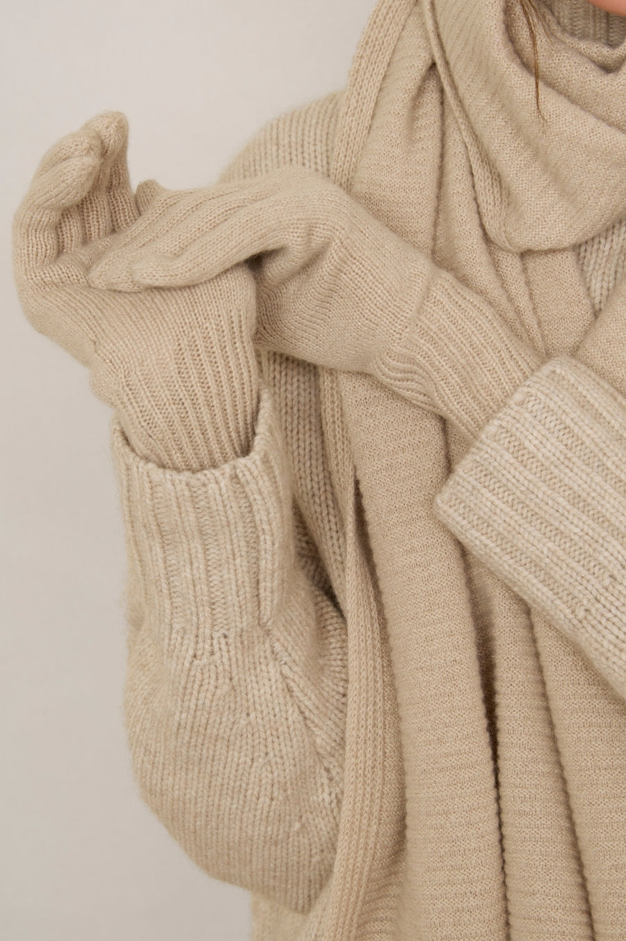 Rosie Cashmere Gloves - Champagne