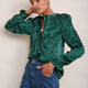 Freida Silk Blouse - Green Spot