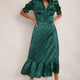 Fabienne Silk Dress - Green Spot