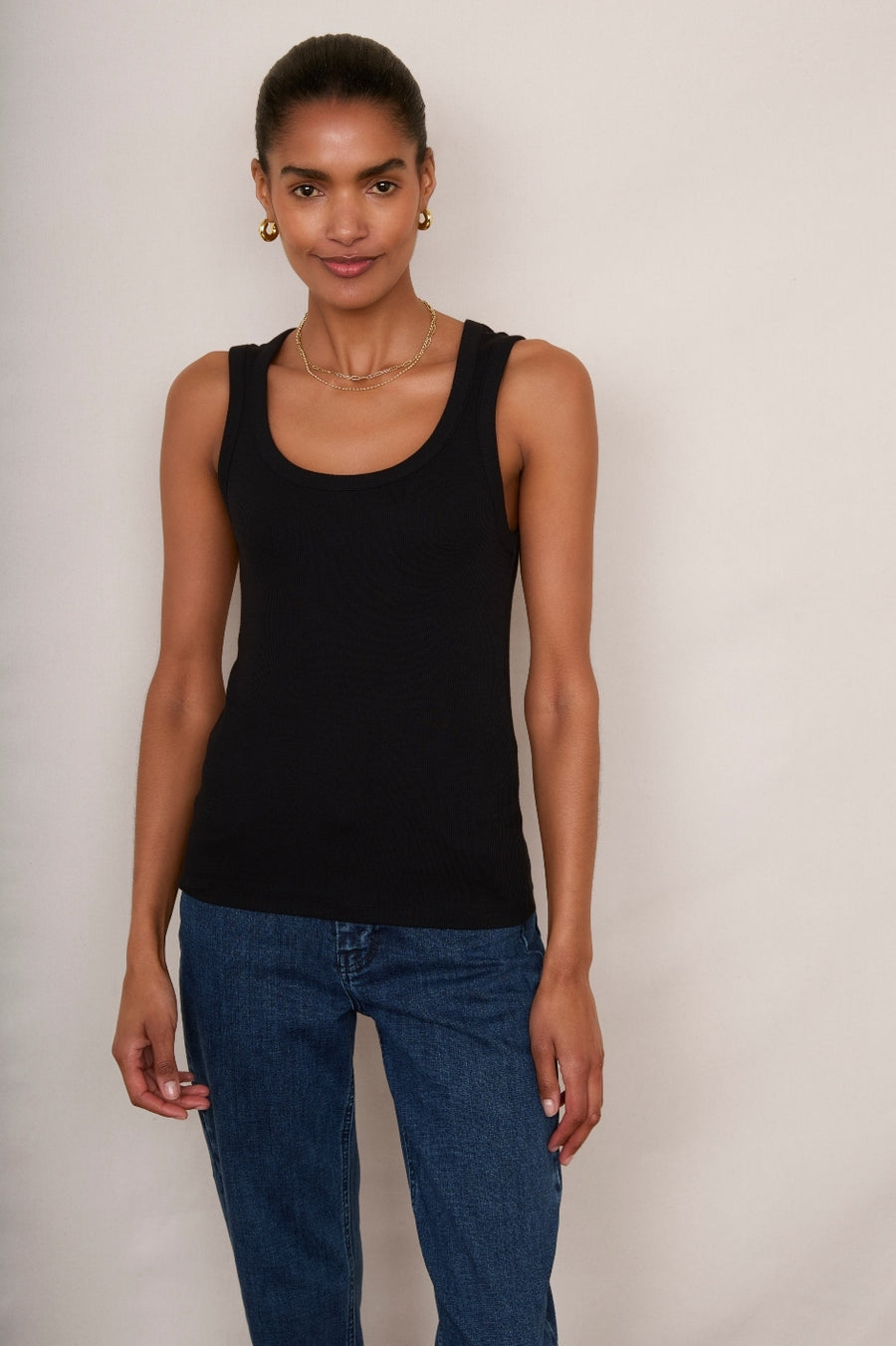 Edelie Ribbed Vest - Black