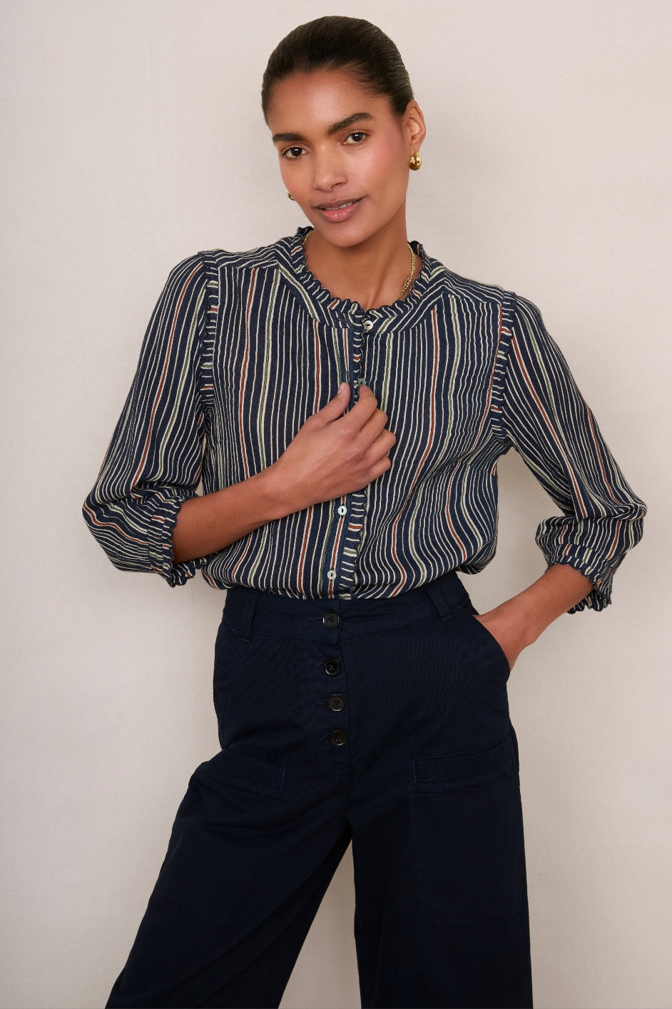 Effie Blouse - Multi Stripe