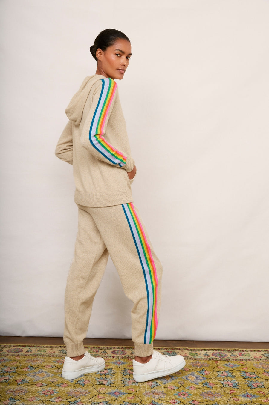 Ella Rainbow Lounge Trouser - Oat