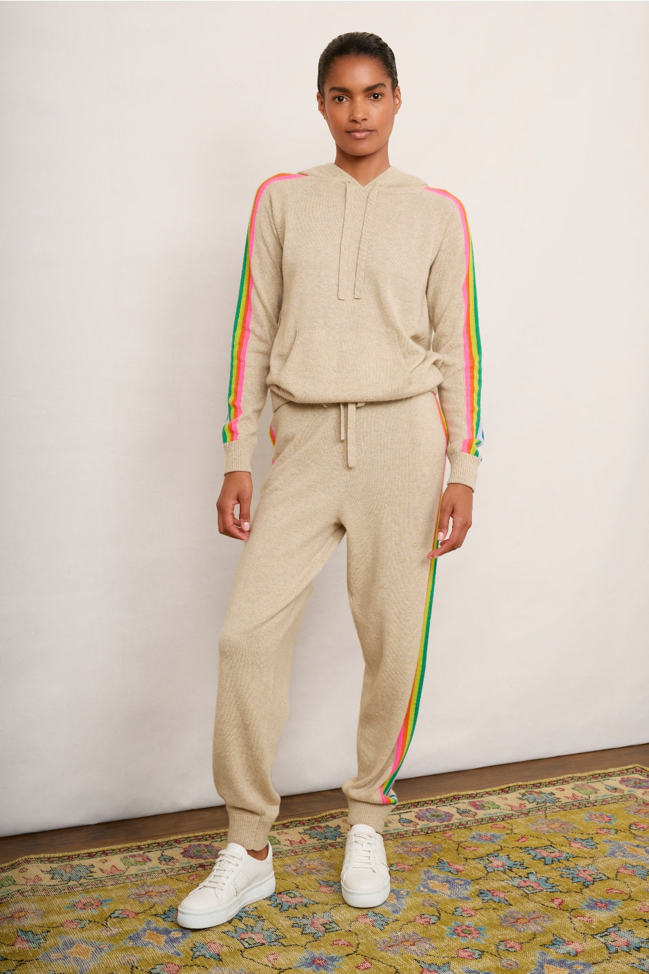 Ella Rainbow Lounge Trouser - Oat