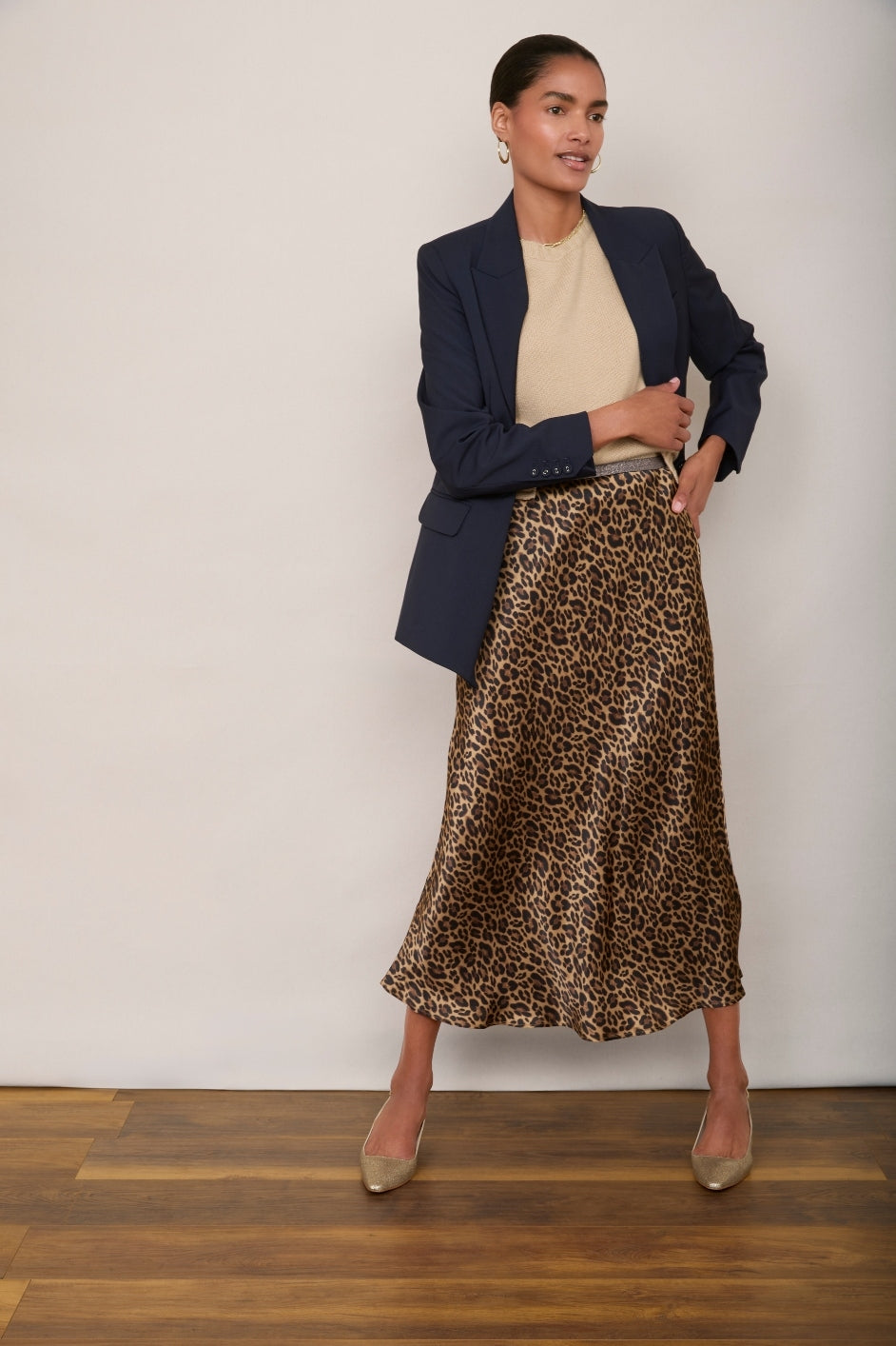 Ella Silk Skirt - Leopard