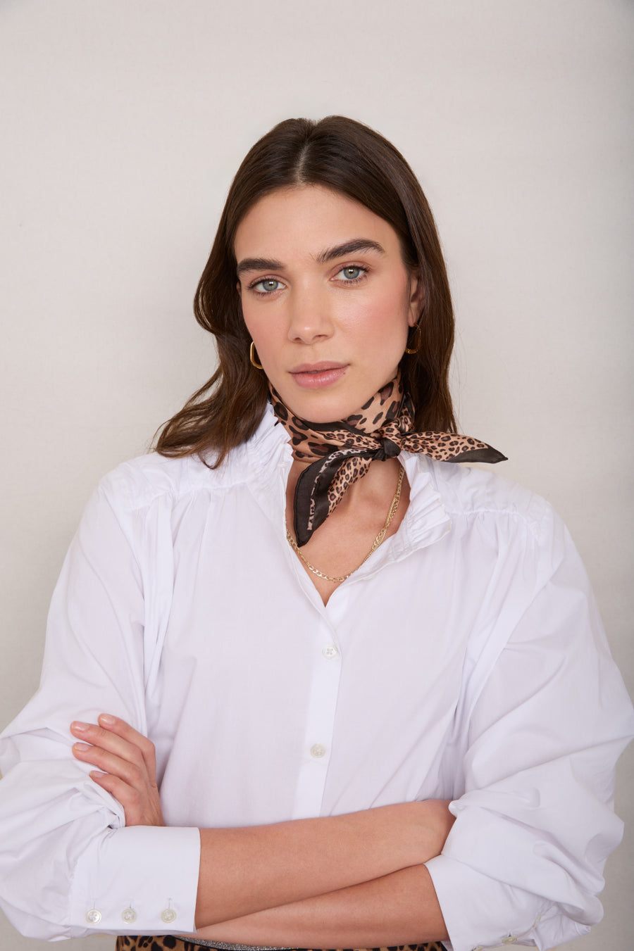 Serena Silk Scarf - Leopard