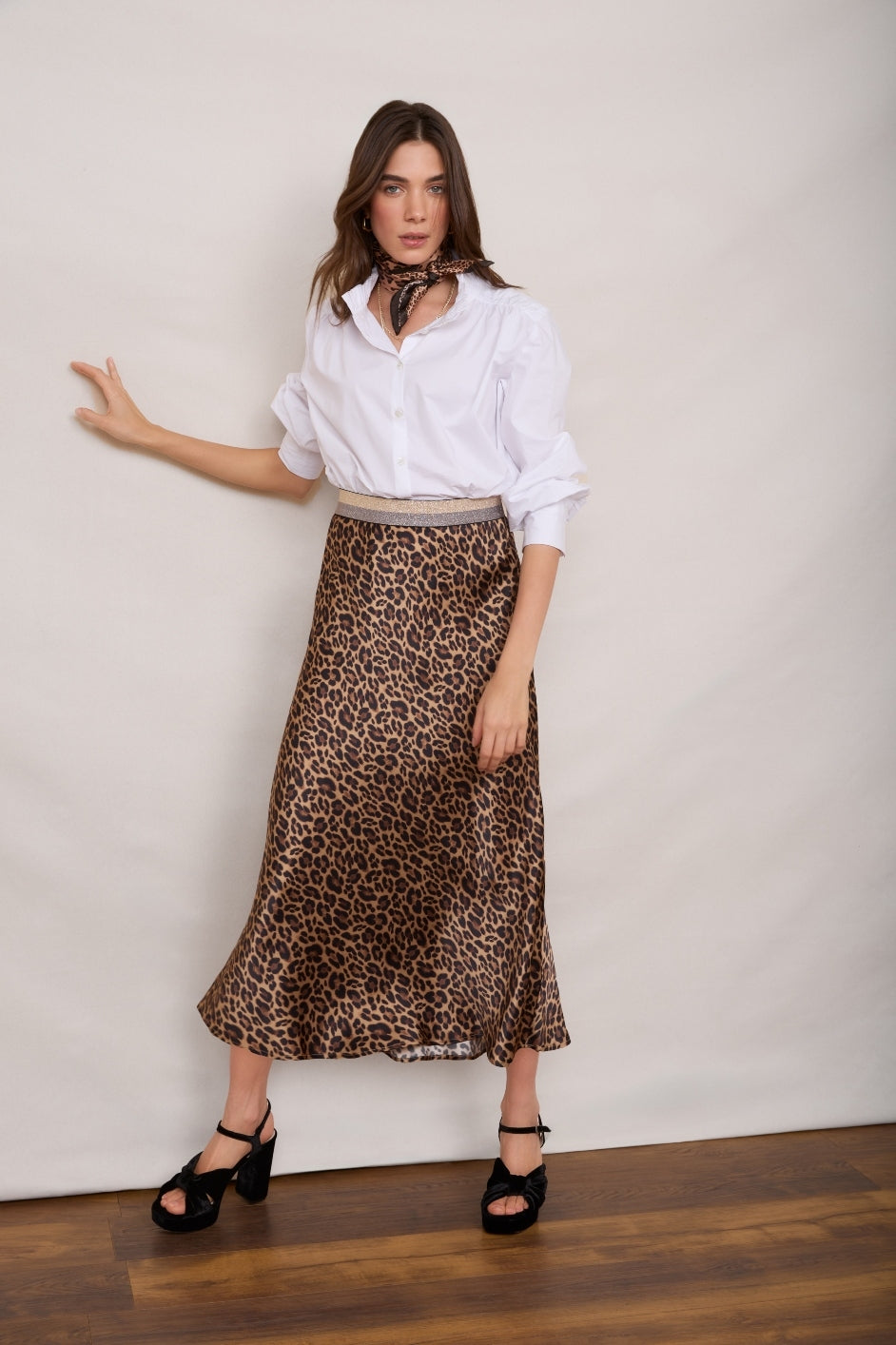 Ella Silk Skirt - Leopard