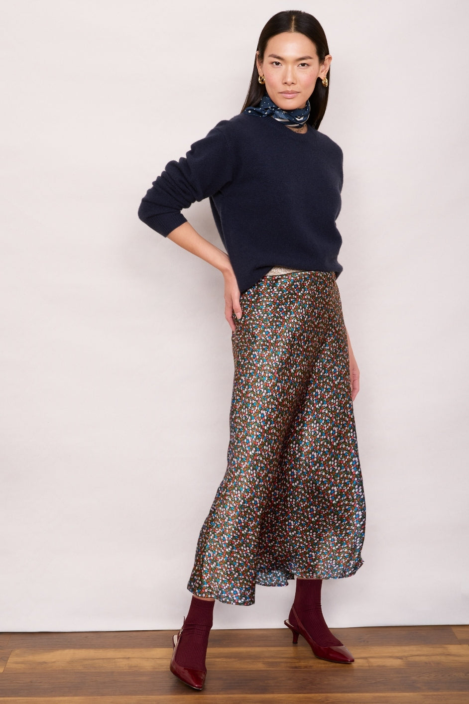 Ella Silk Skirt - Modern Ditsy