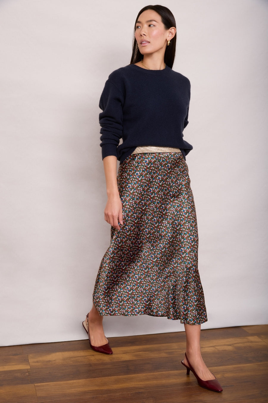 Ella Silk Skirt - Modern Ditsy