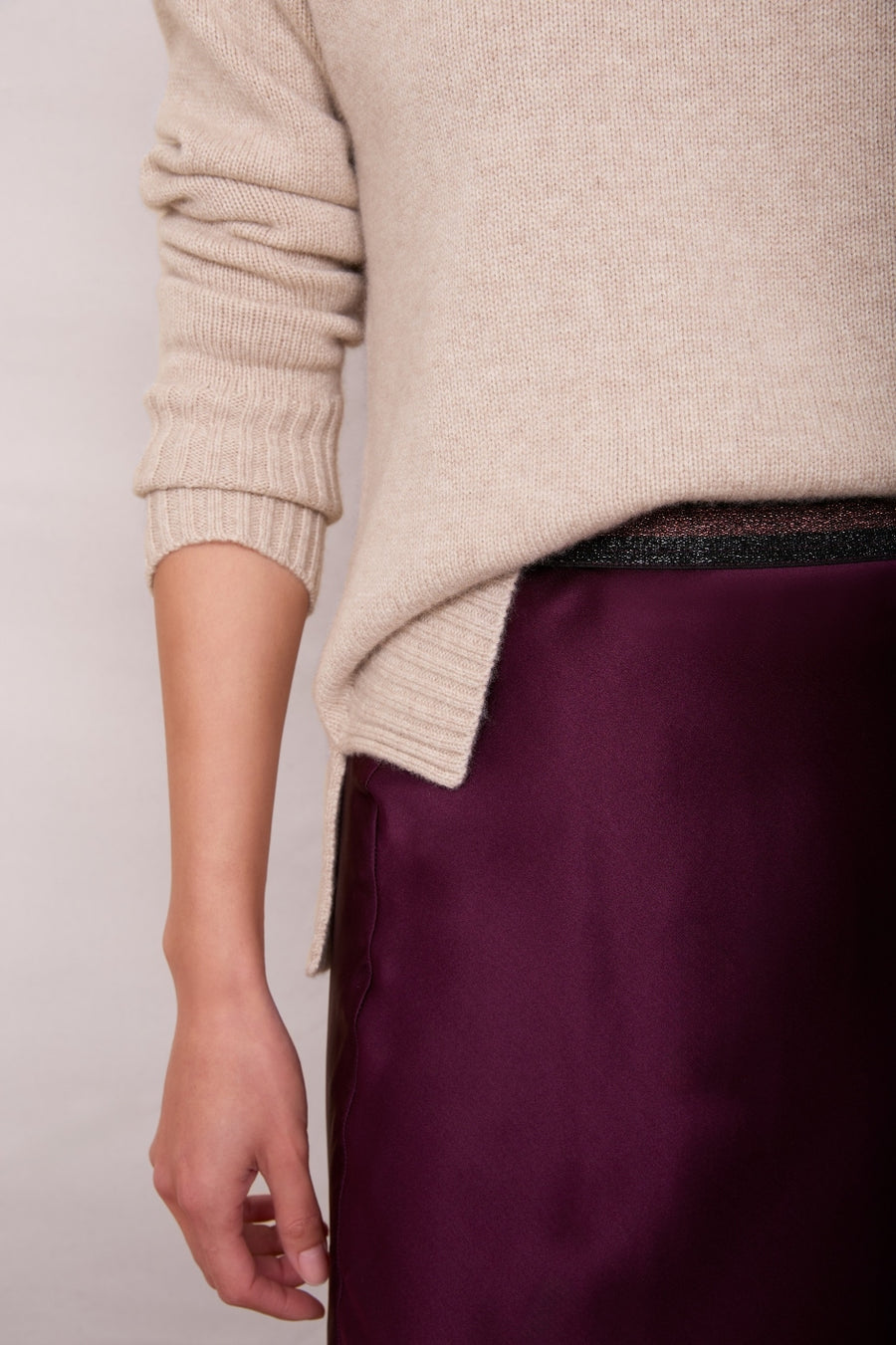 Ella Silk Skirt - Plum