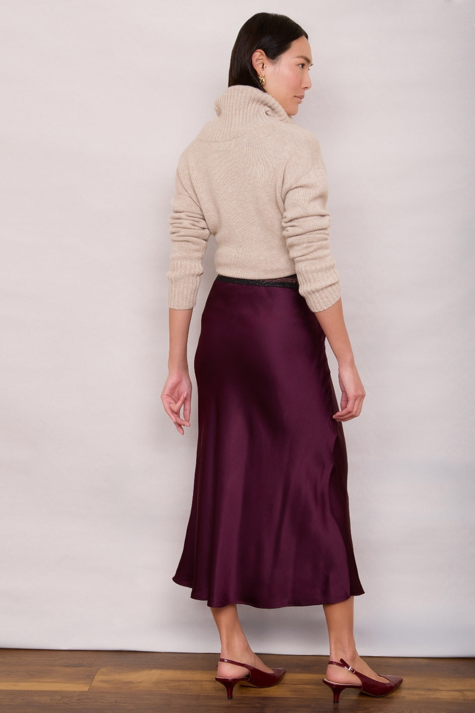 Ella Silk Skirt - Plum