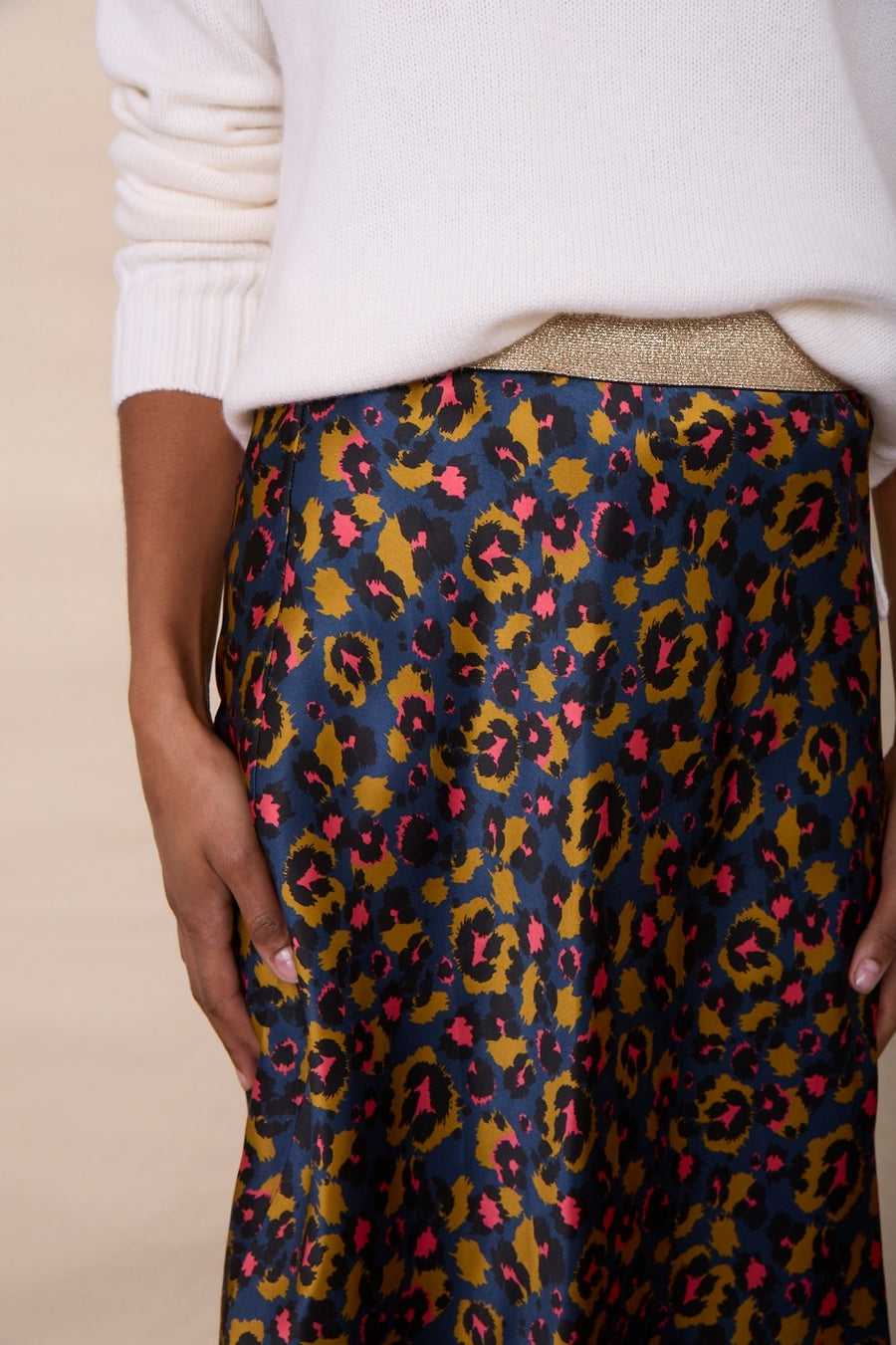 Ella Silk Skirt - Pop Leopard