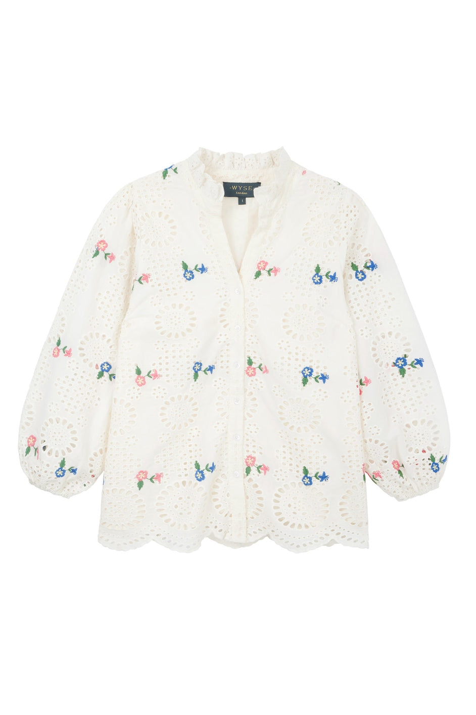 Ellie Embroidery Blouse - White/Multi