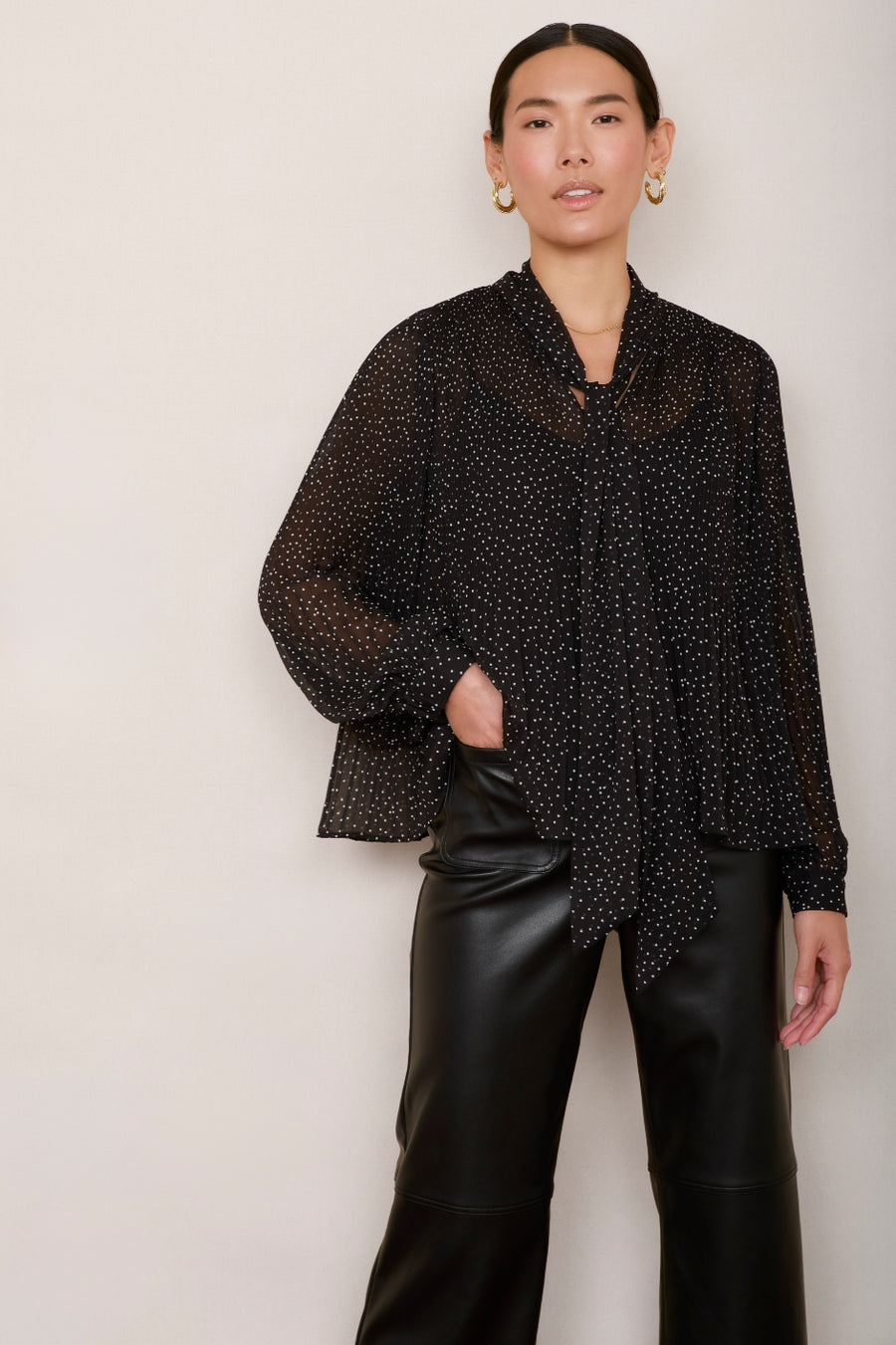 Estelle Blouse - Black Polka Dot