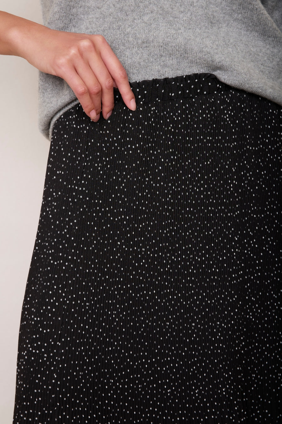 Estelle Plisse Skirt - Black Polka Dot