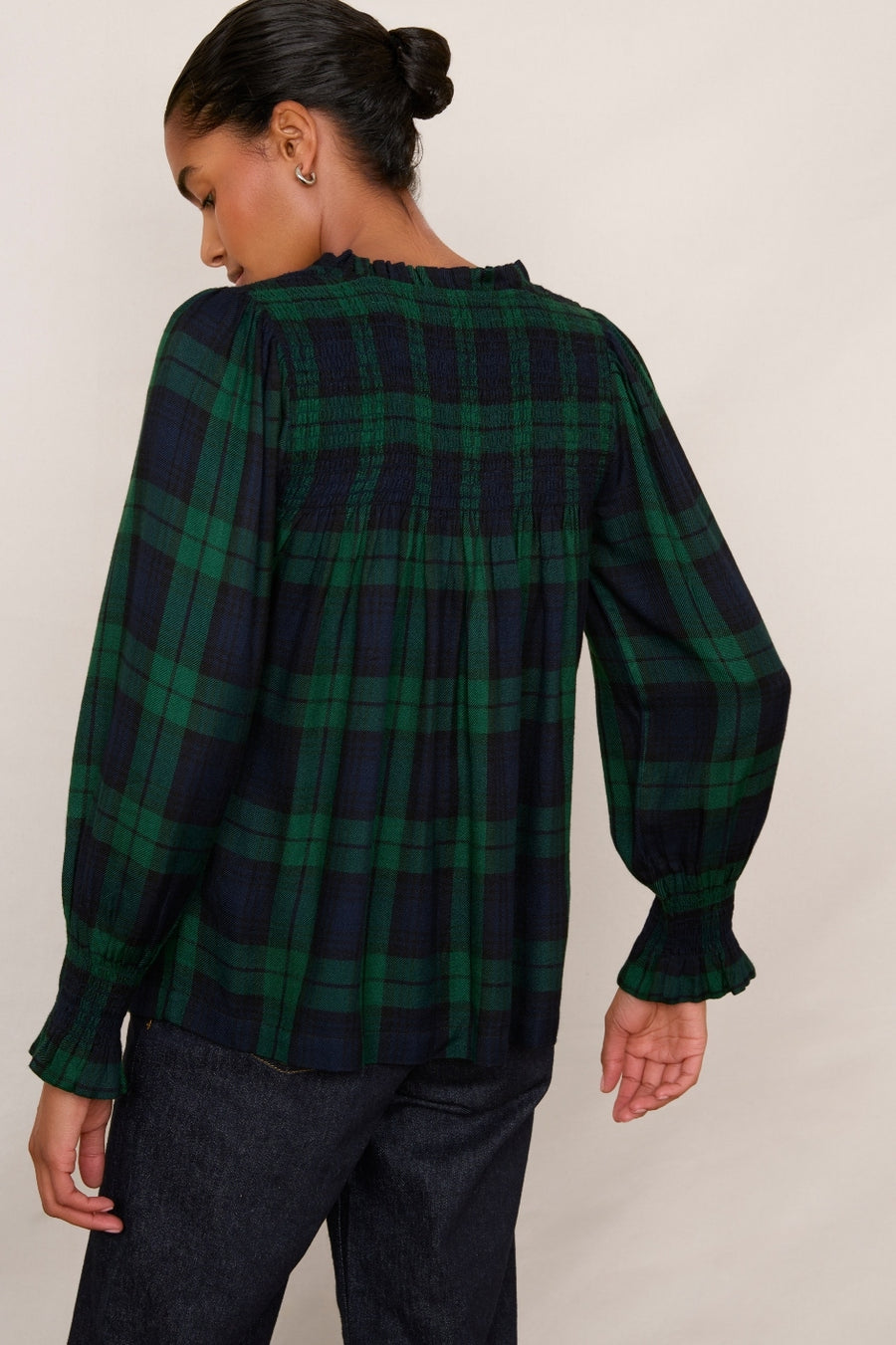 Ettie Check Top - Fir