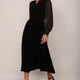 Eva Silk Velvet Dress - Black