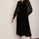 Eva Silk Velvet Dress - Black