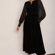 Eva Silk Velvet Dress - Black