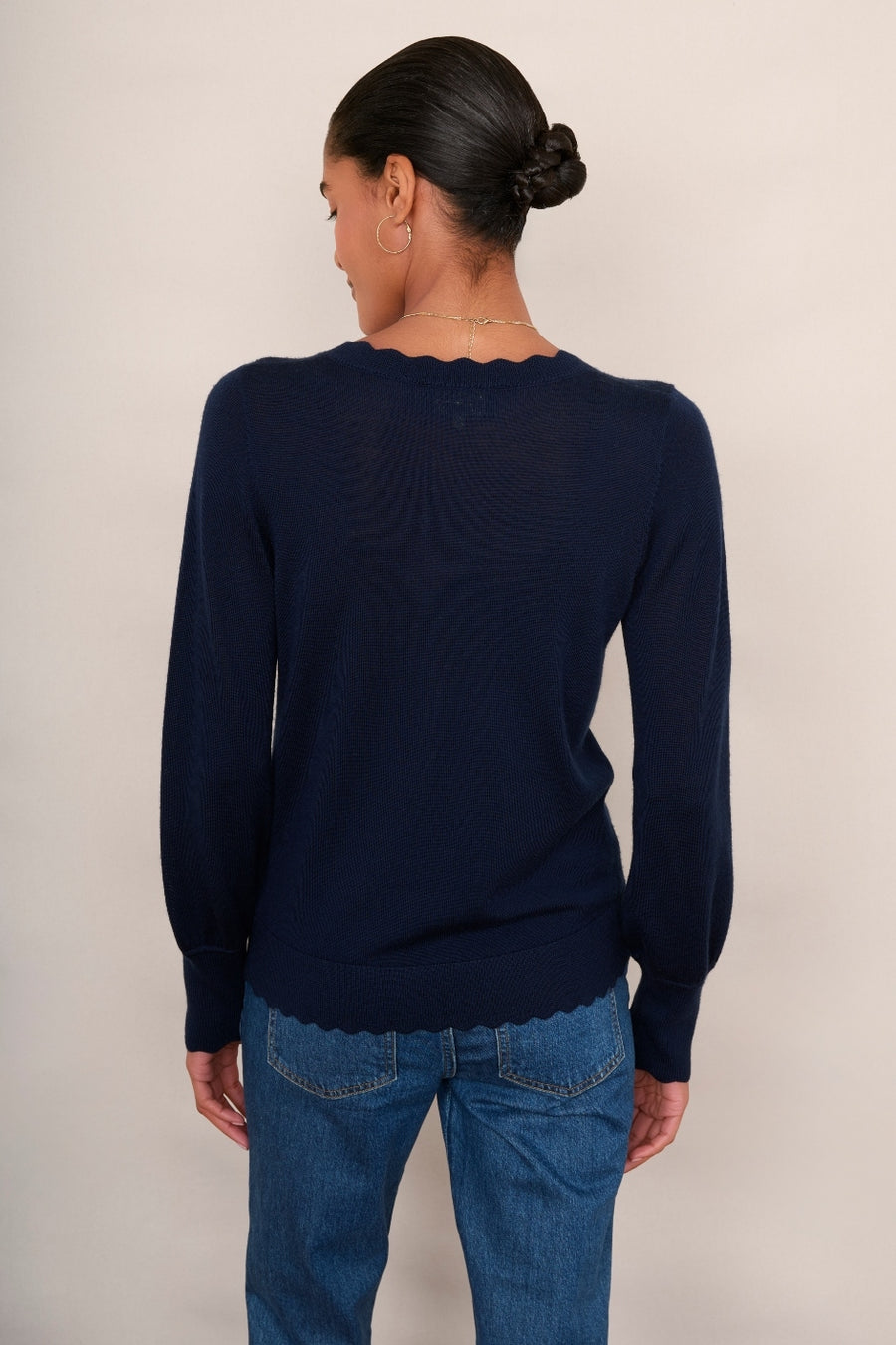 Fleurine Scallop Jumper - Midnight