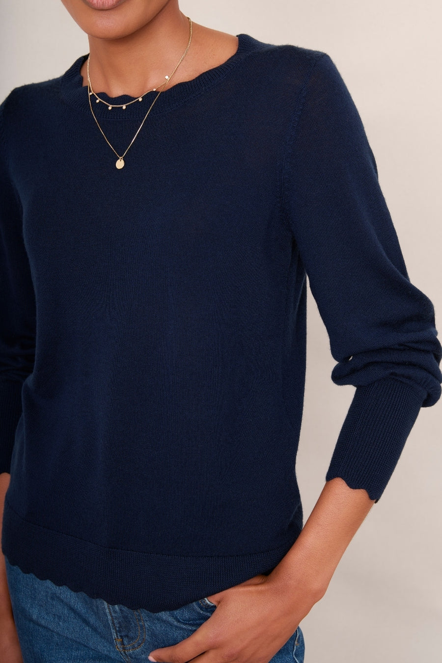 Fleurine Scallop Jumper - Midnight