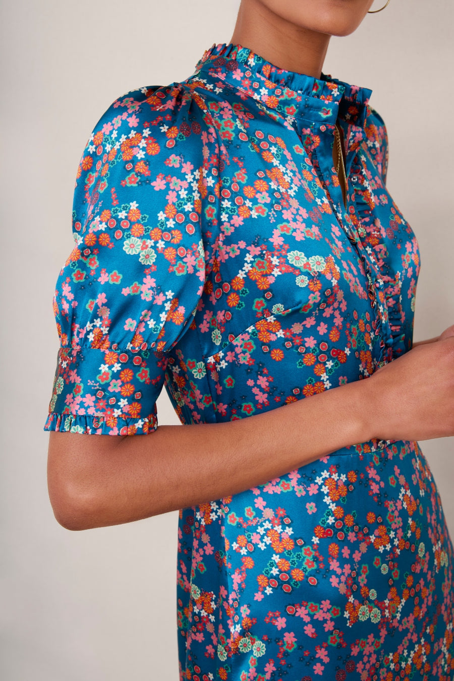 Fabienne Dress - Pink/Blue Floral