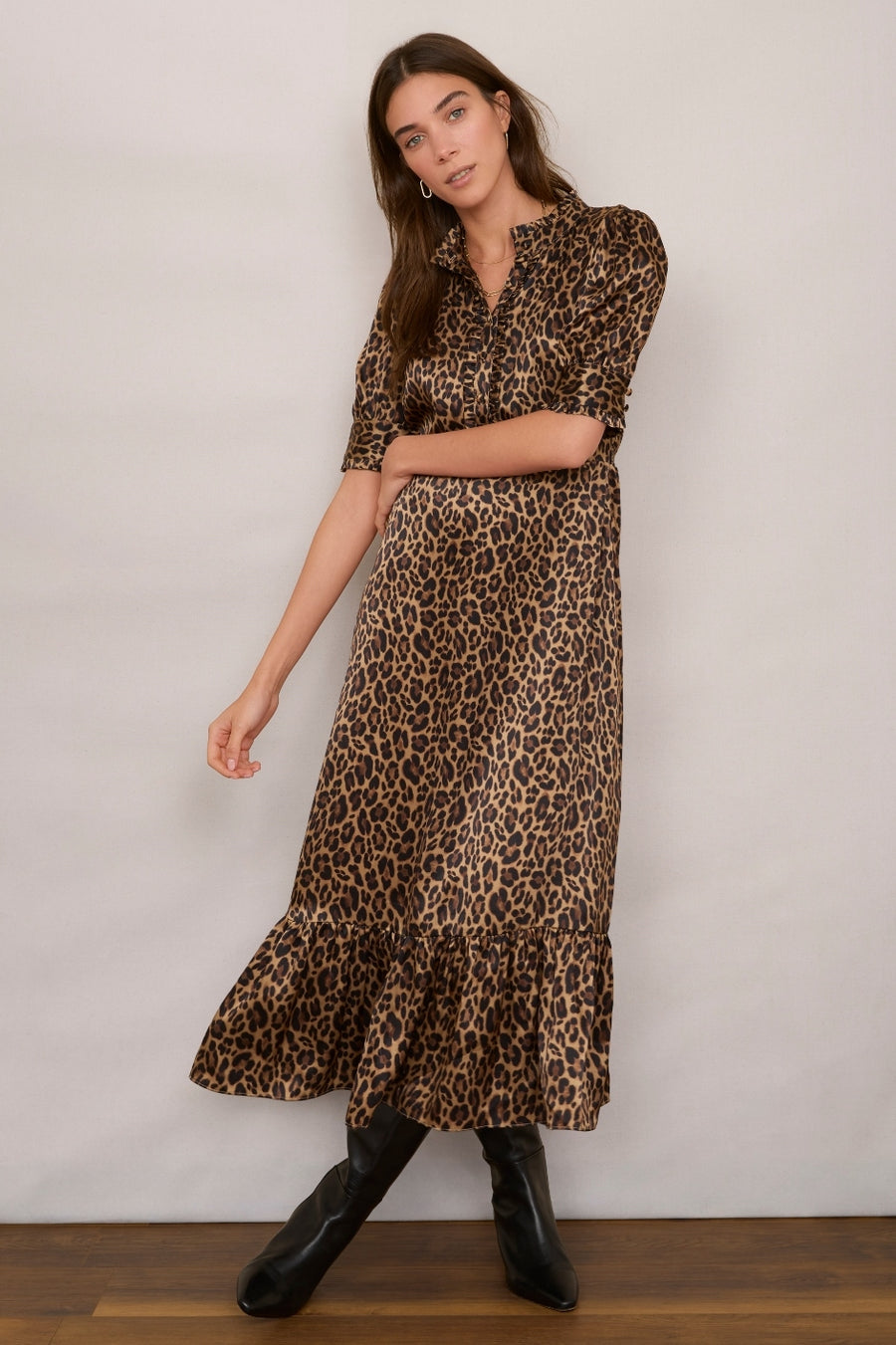 Fabienne Silk Dress - Leopard