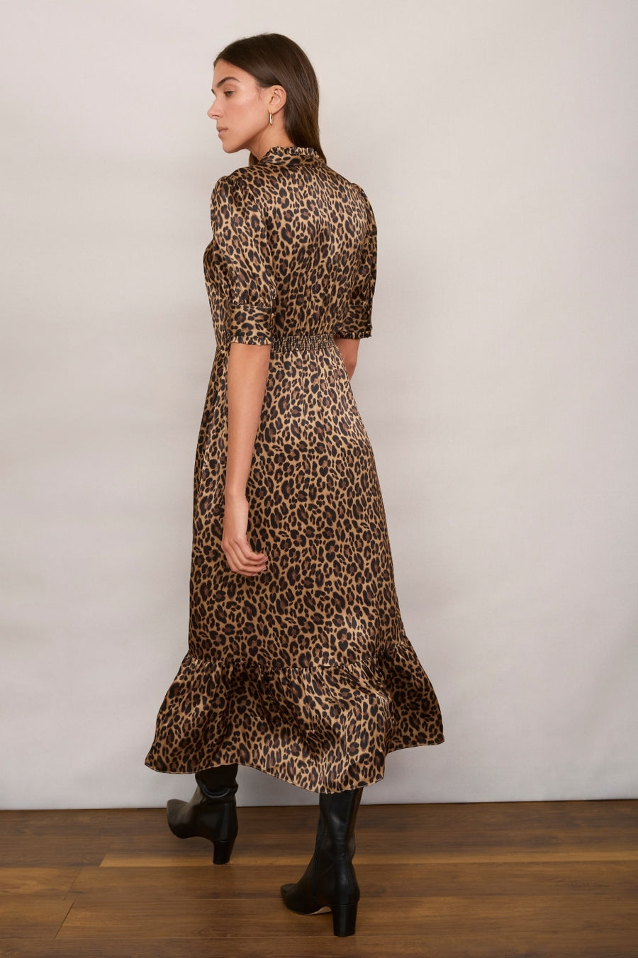 Fabienne Silk Dress - Leopard