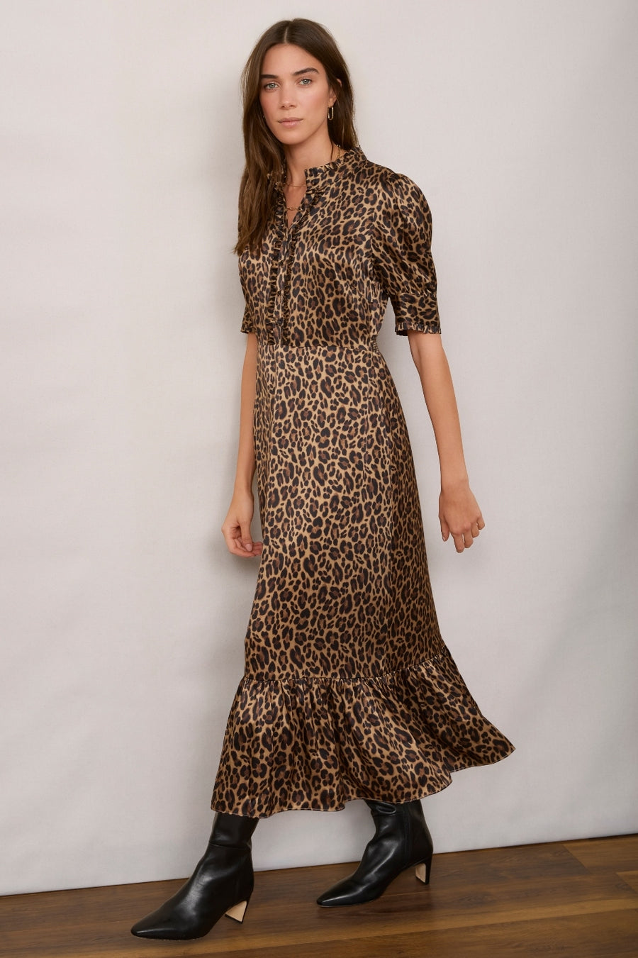 Fabienne Silk Dress - Leopard