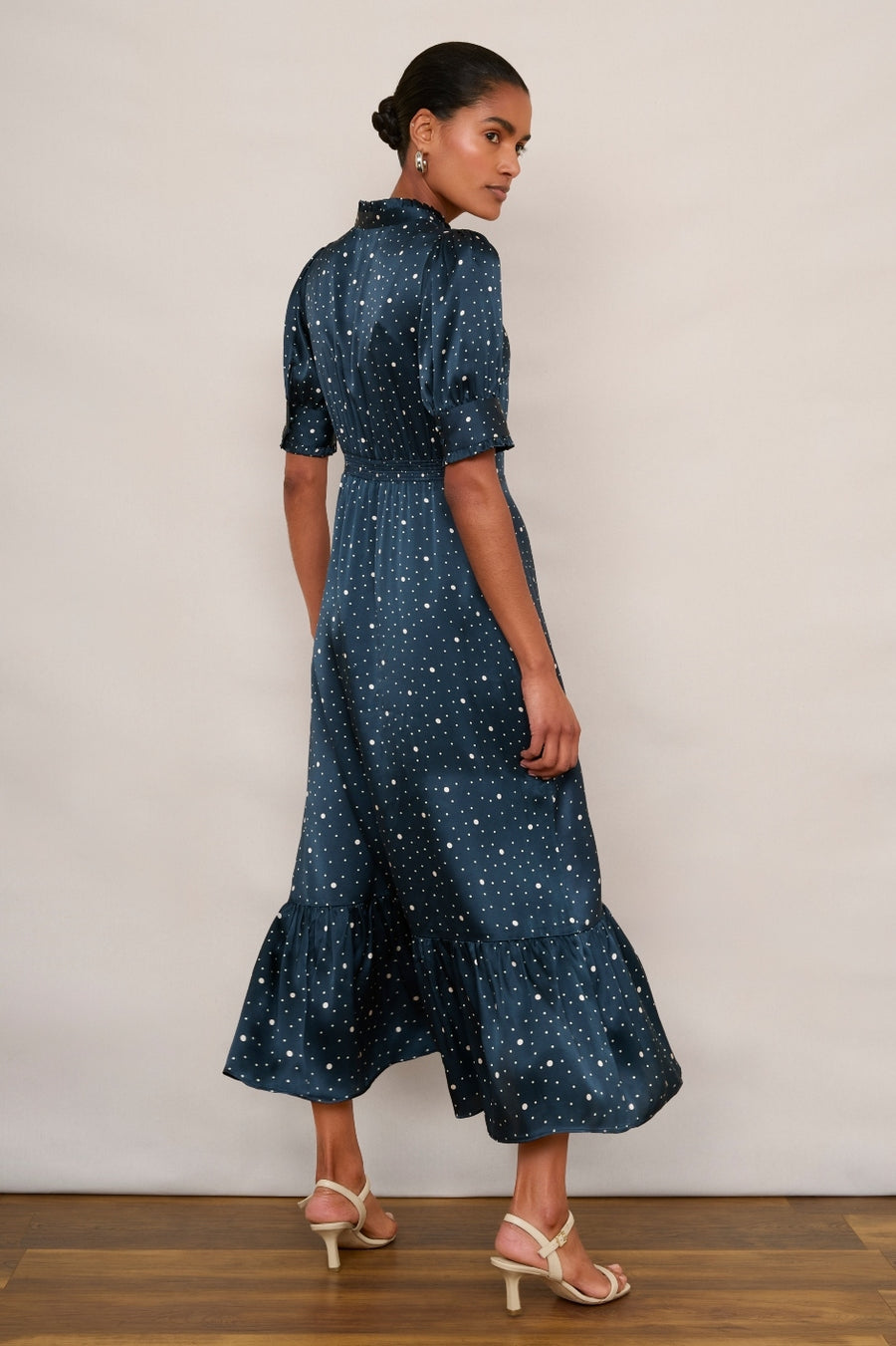 Fabienne Silk Dress - Midnight Spot