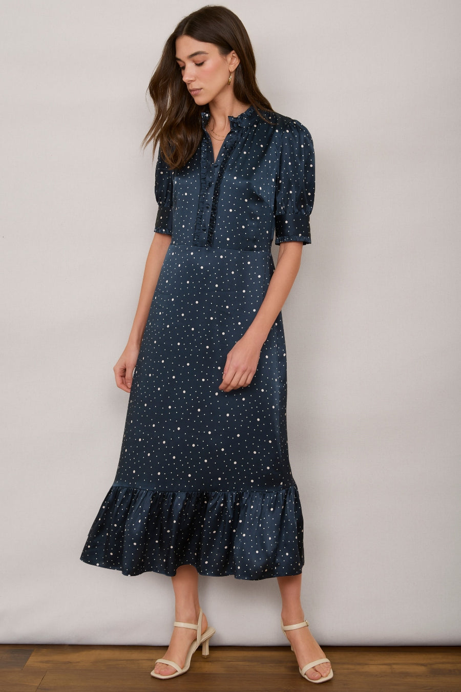 Fabienne Silk Dress - Midnight Spot