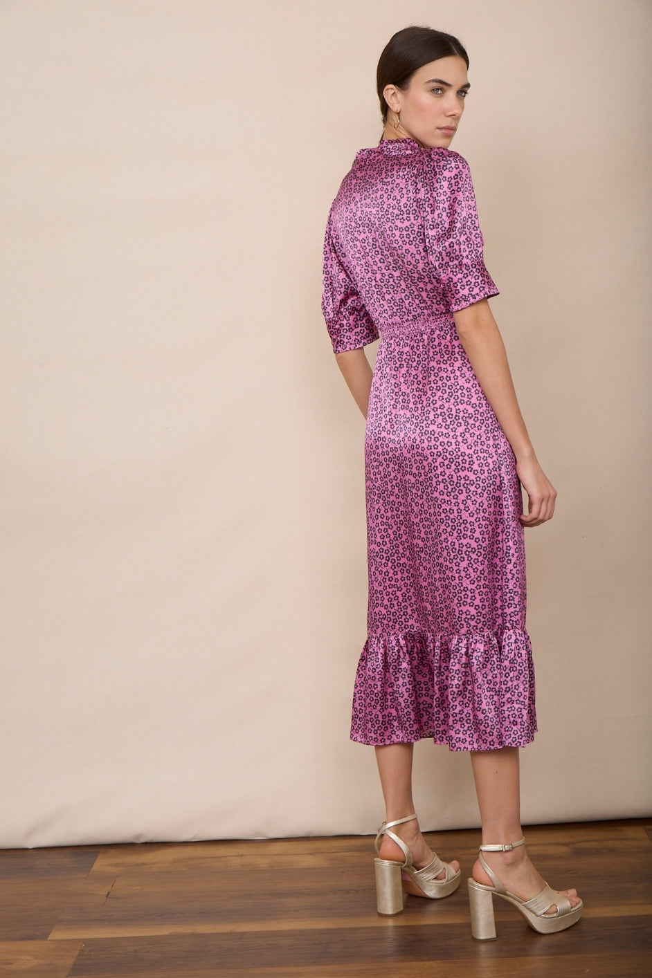 Fabienne Silk Dress - Pink Floral