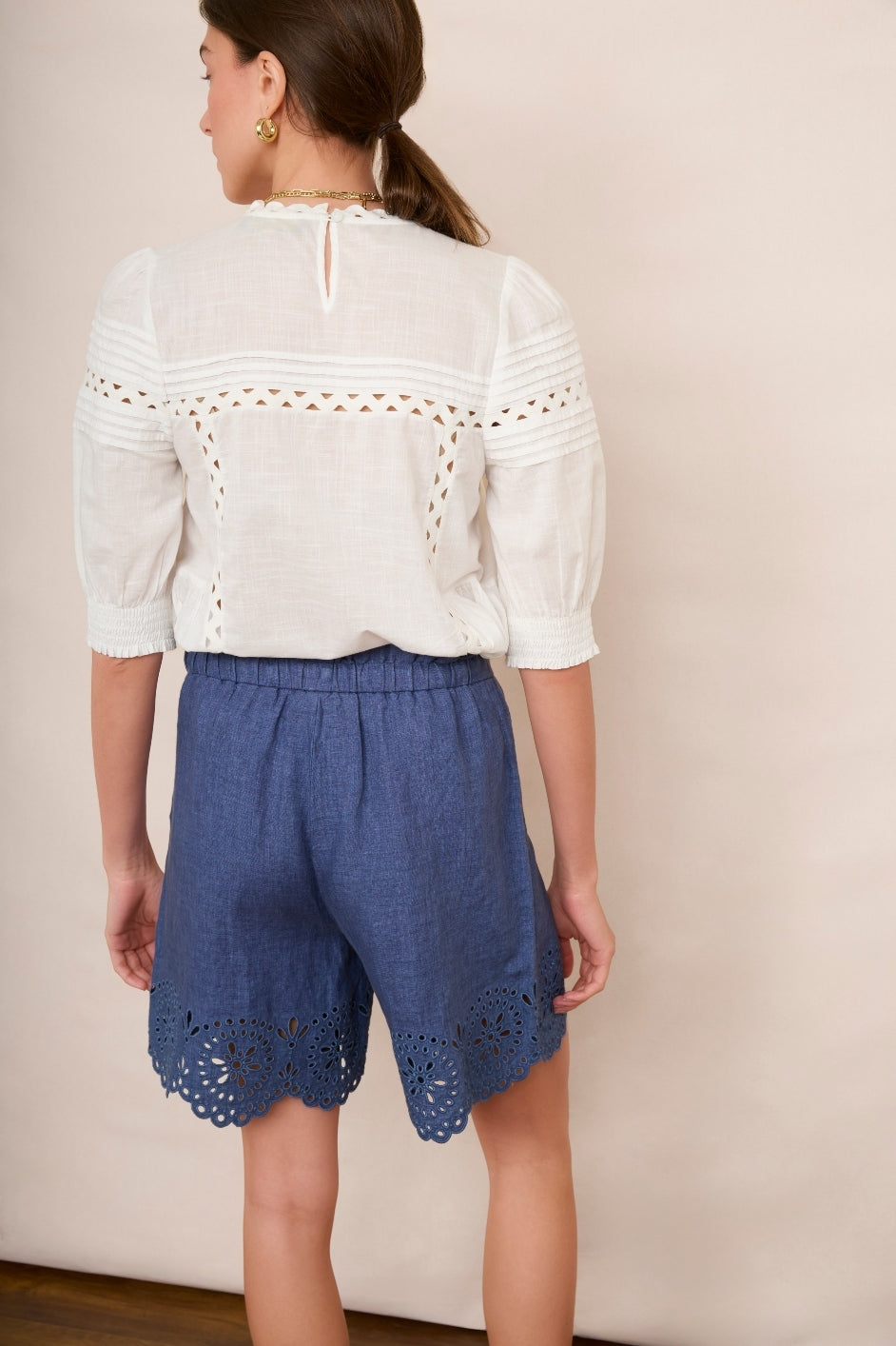 Faria Linen Short - Denim Blue